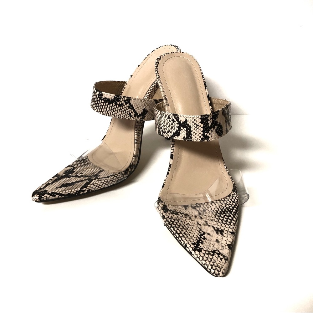 Snake print heels